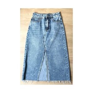 Classic Blue Denim Maxi Skirt